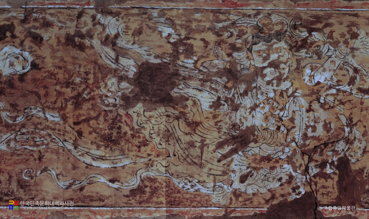 수덕사 벽화 중 주악비천도