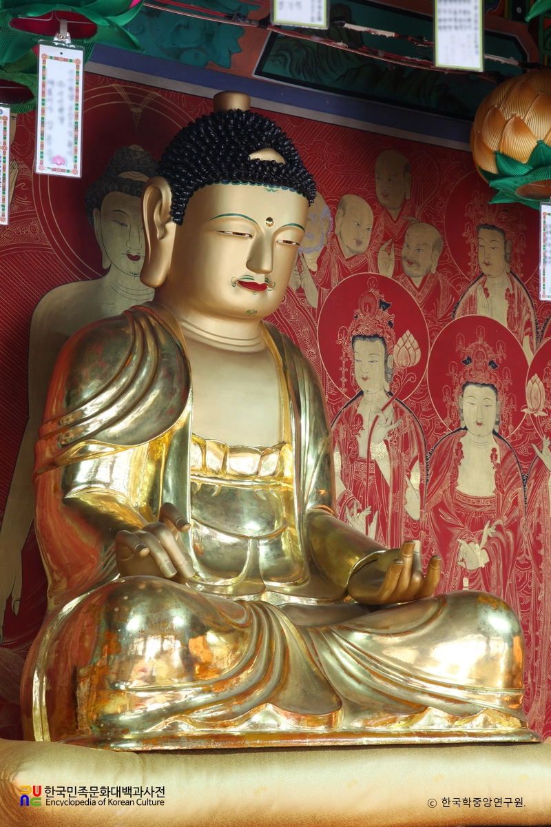 함양 백운암 목조아미타여래좌상 좌측면