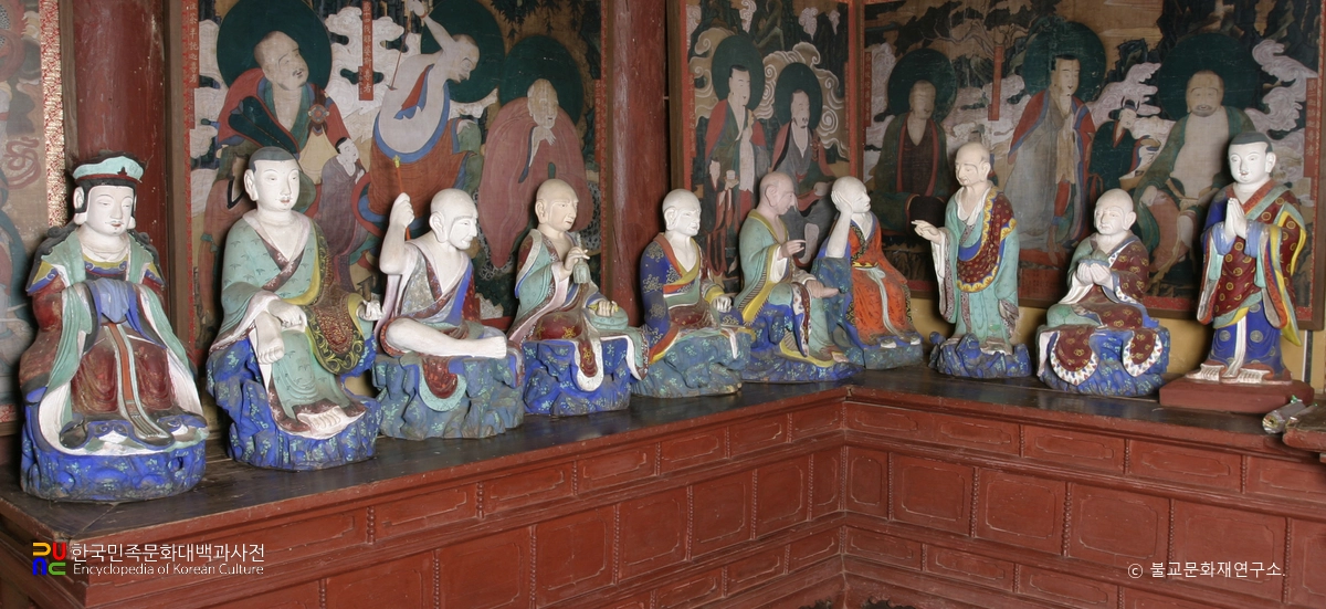 순천 송광사 목조석가여래삼존상 소조16나한상(좌)