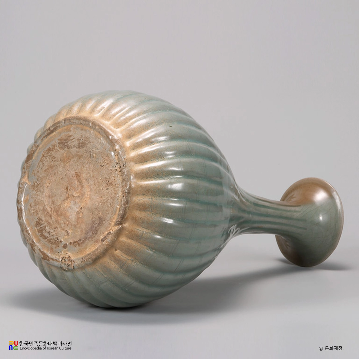 청자 양각죽절문 병