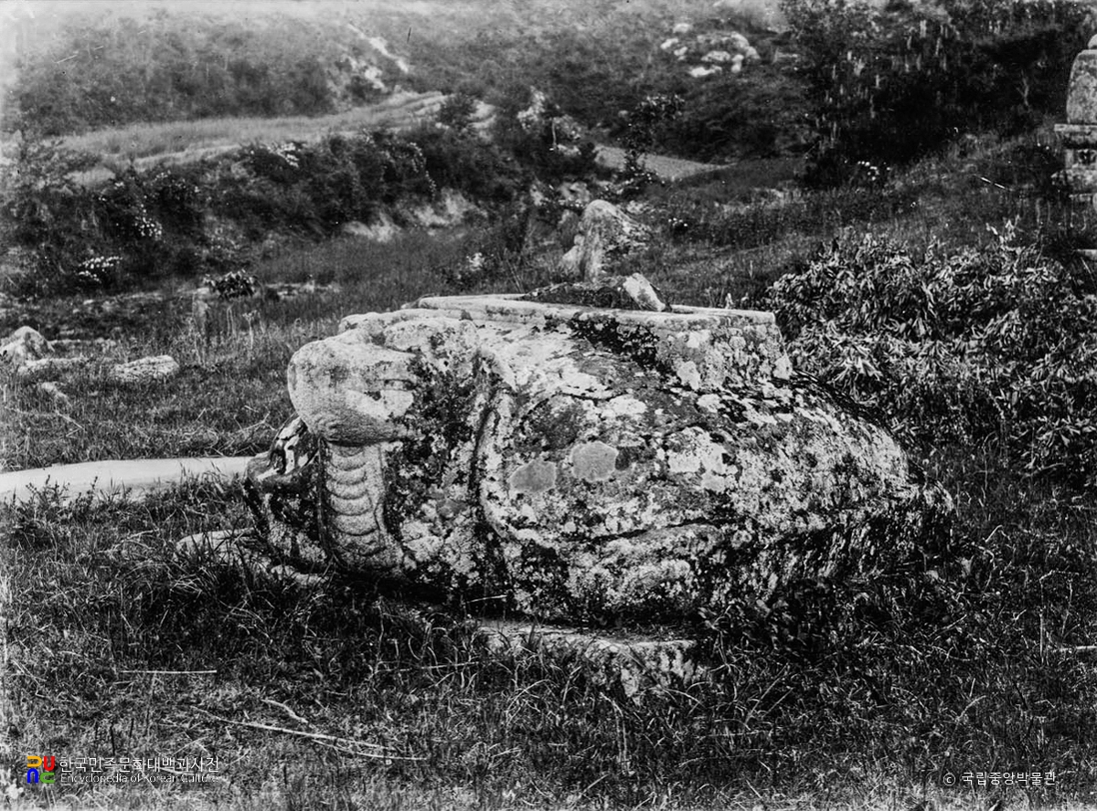 영동 영국사 원각국사비 귀부 정측면