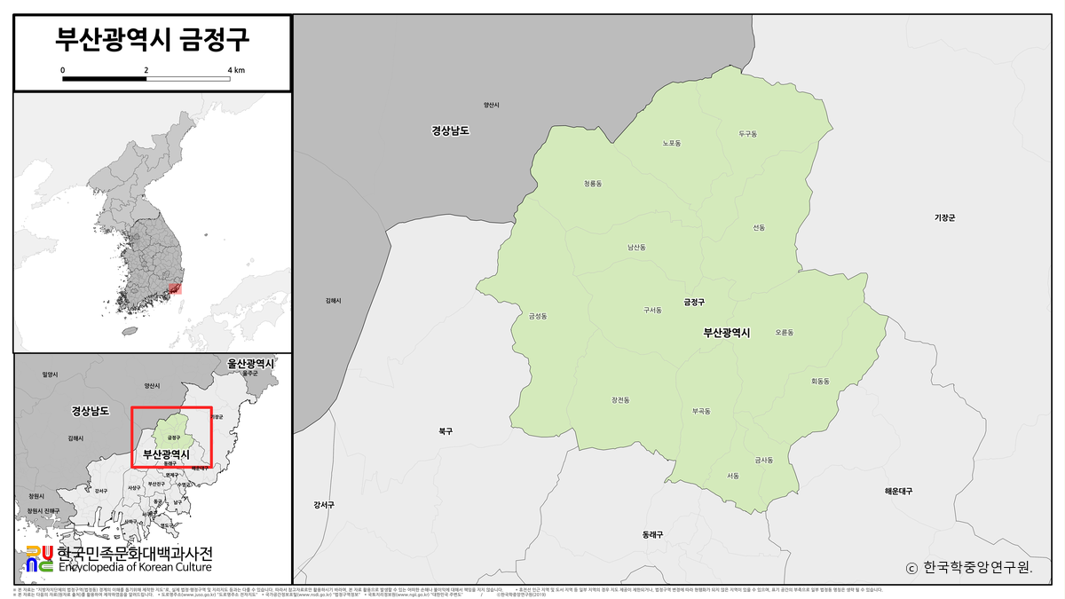 부산광역시 금정구 법정구역도