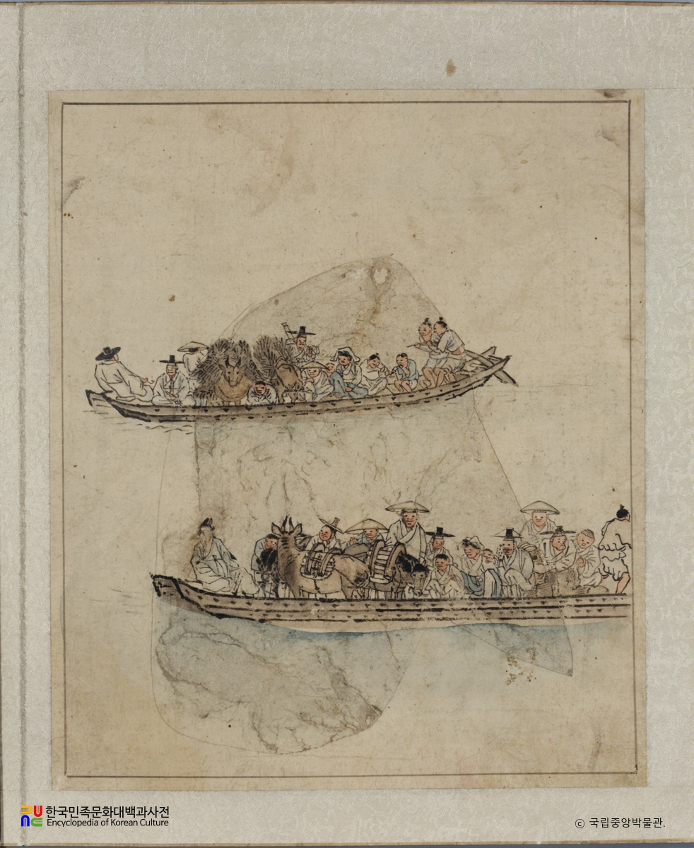 김홍도필 풍속도화첩 중 나룻배