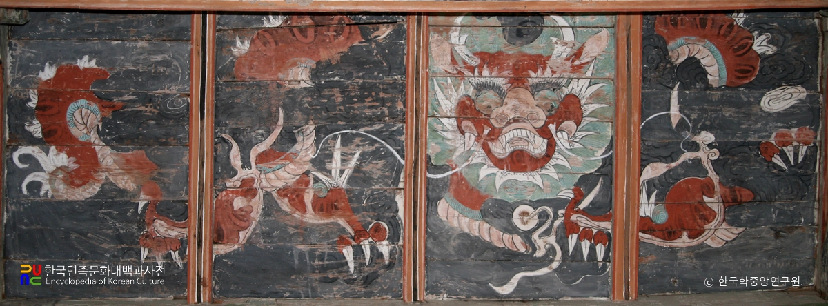 고창 선운사 대웅전 천정 벽화