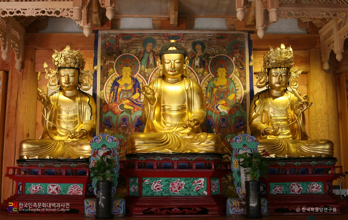 완주 정수사 목조아미타여래삼존상