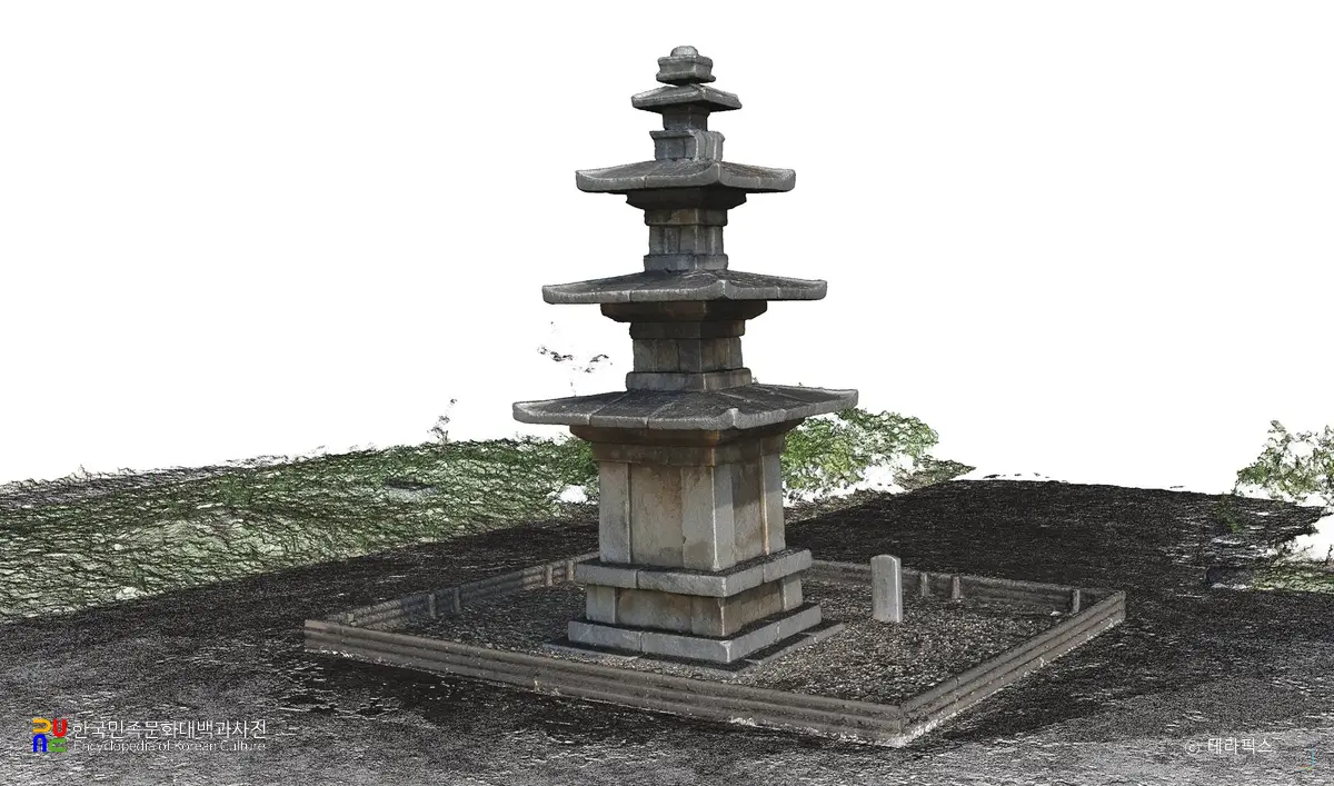 서천 성북리 오층석탑 북서면(3D)