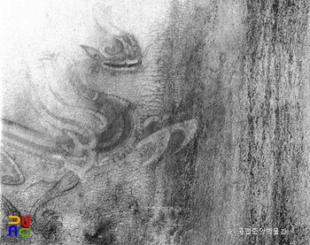 평남 강서 강서중묘 현실 동벽 청룡(파노라마)