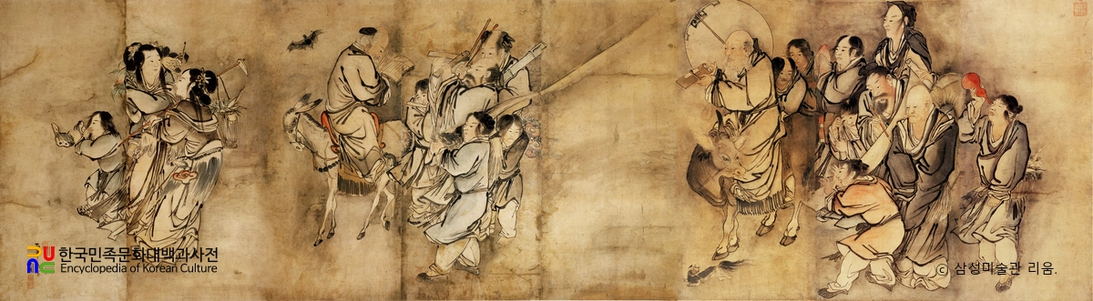 김홍도 필 군선도 병풍