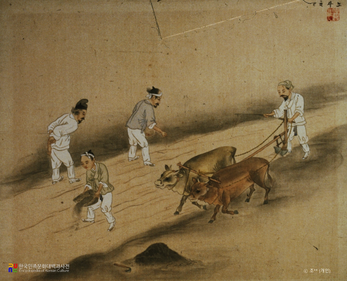 기산풍속도첩/밭갈이