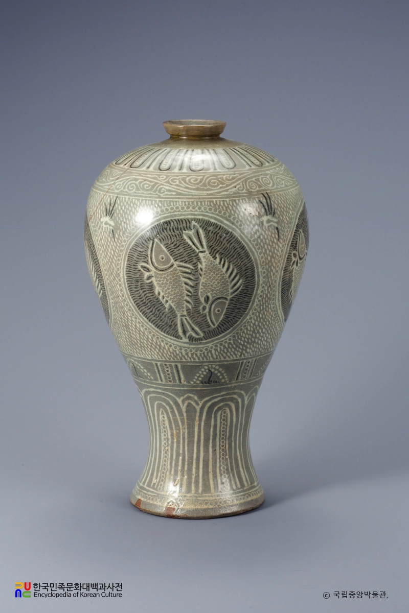 분청사기 상감어문 매병