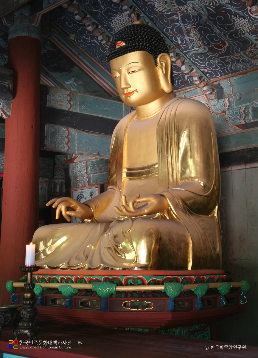 고창 선운사 영산전 목조삼존불상 / 석가