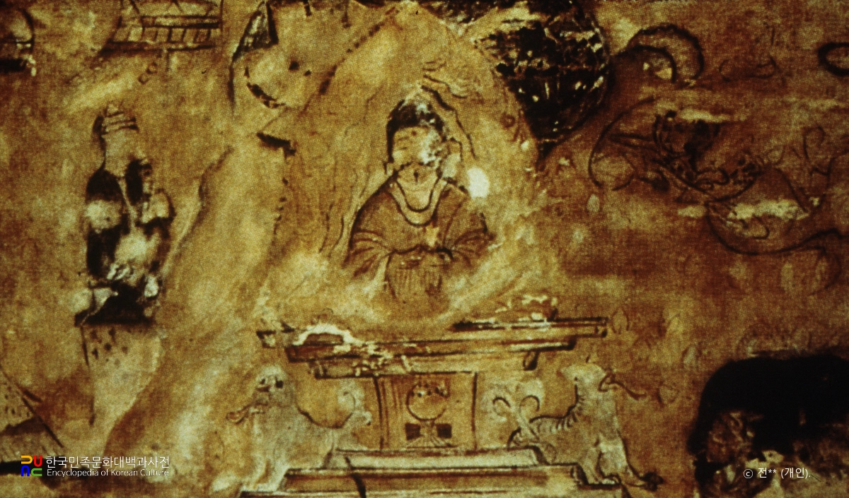 집안장천1호분 예불도