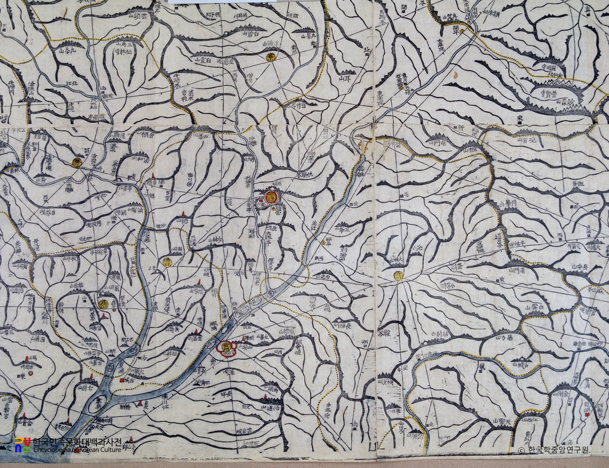 대동여지도 중 평안북도 영변 부분