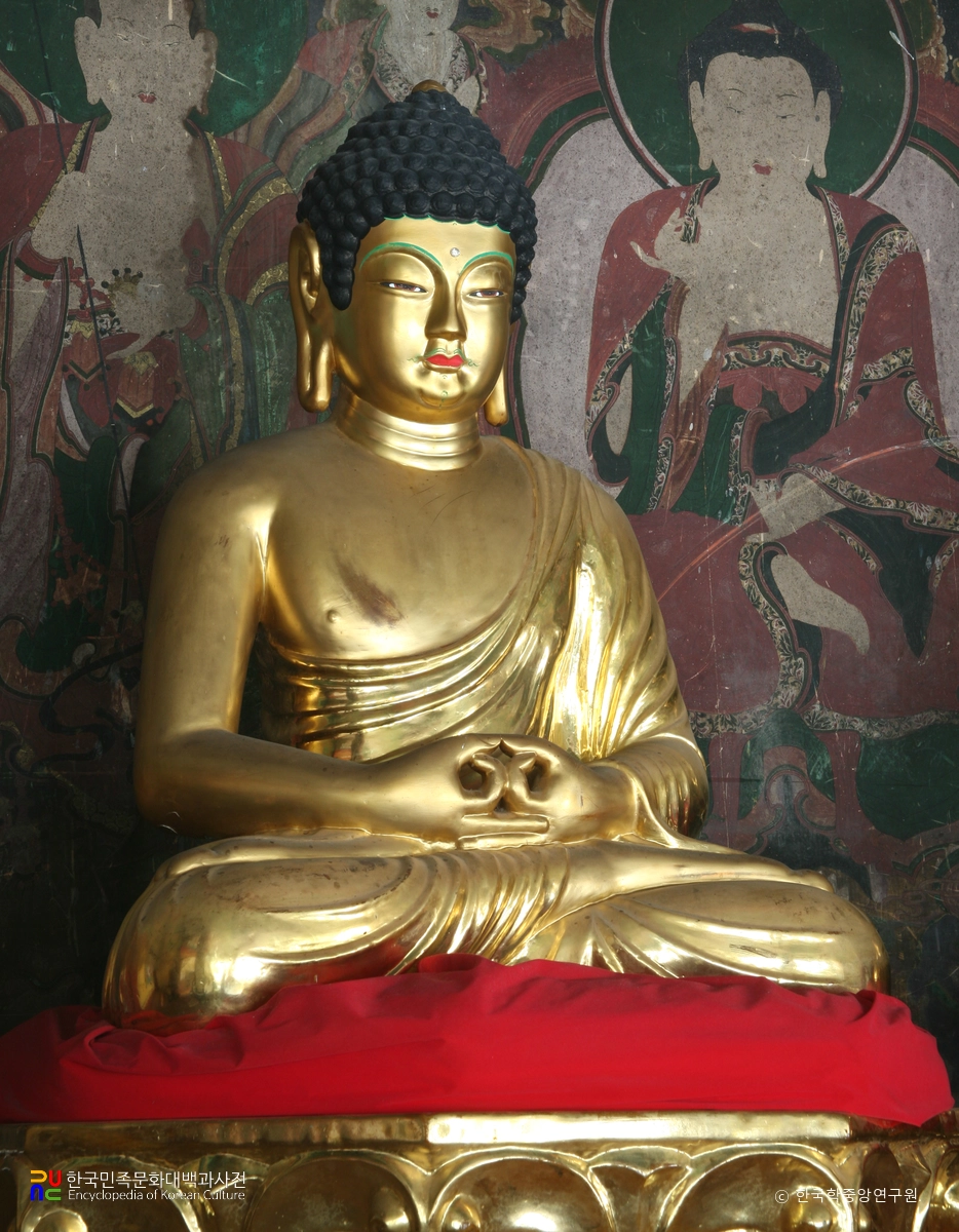 영주 비로사 석조아미타여래좌상 정측면