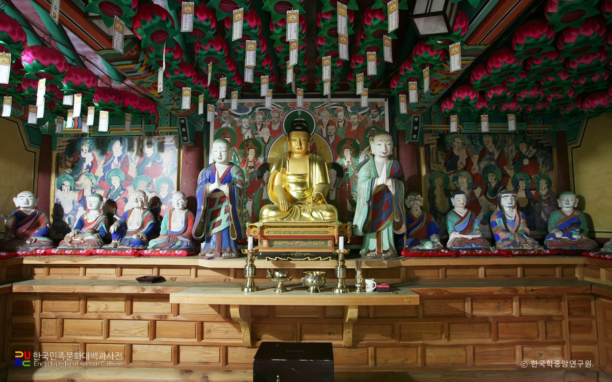 나주 다보사 영산전 목조석가여래삼존상 및 소조십육나한좌상 일괄