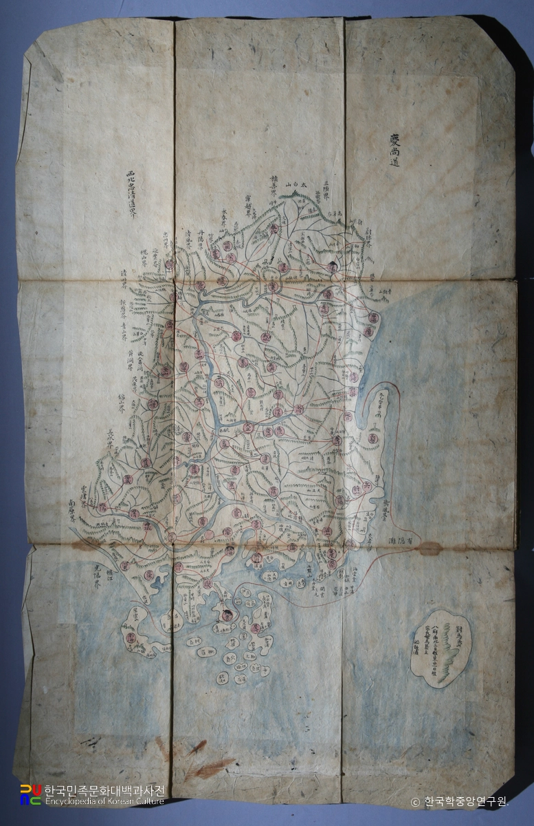 하백원의 만국전도와 동국지도 / 동국지도 중 경상도