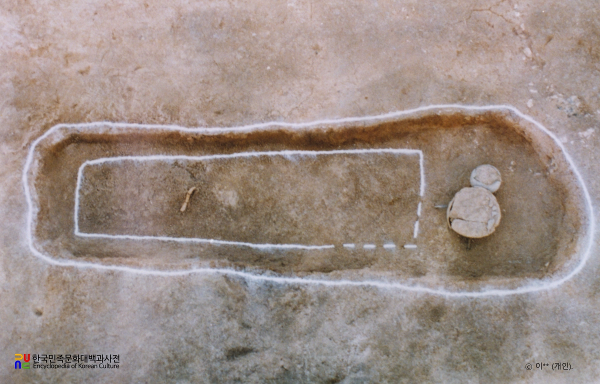 대전 송촌동 유적 무덤 발굴모습