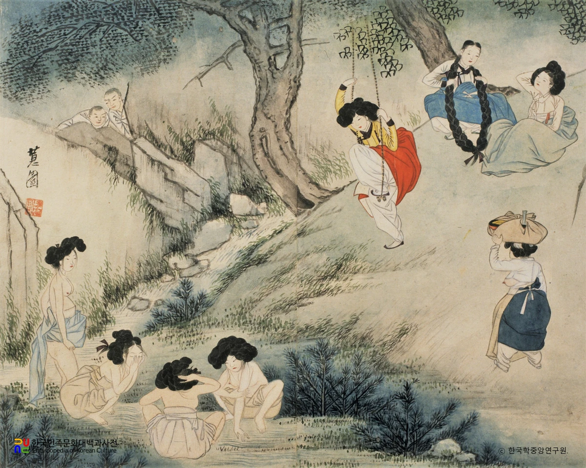 신윤복필 풍속도 화첩/단오풍정