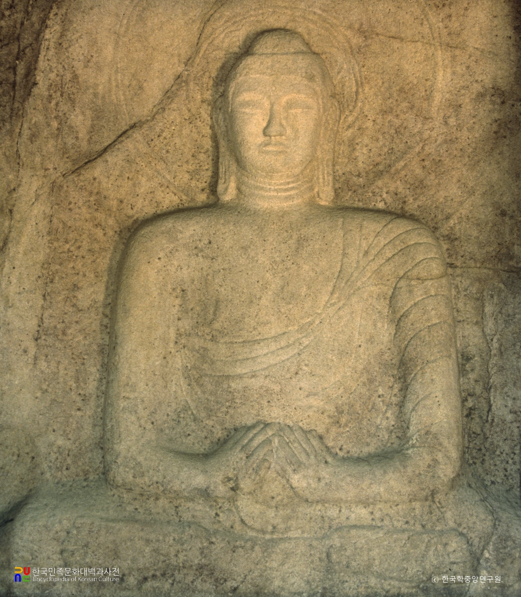 운천사 마애여래 좌상