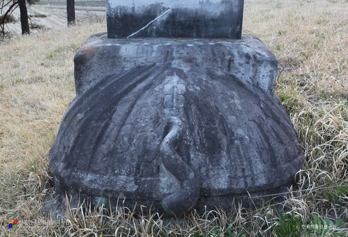 함양 평촌리 신고당 신도비의 귀부 후면