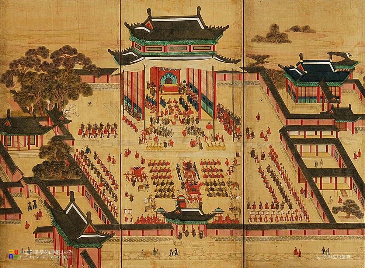 헌종가례진하도 병풍 부분