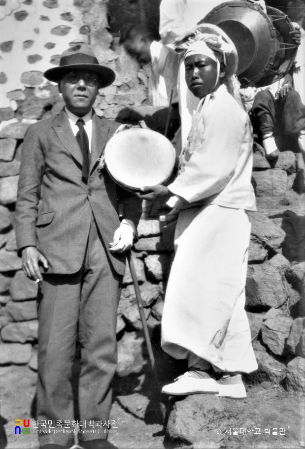 도당굿에 참여한 사당패