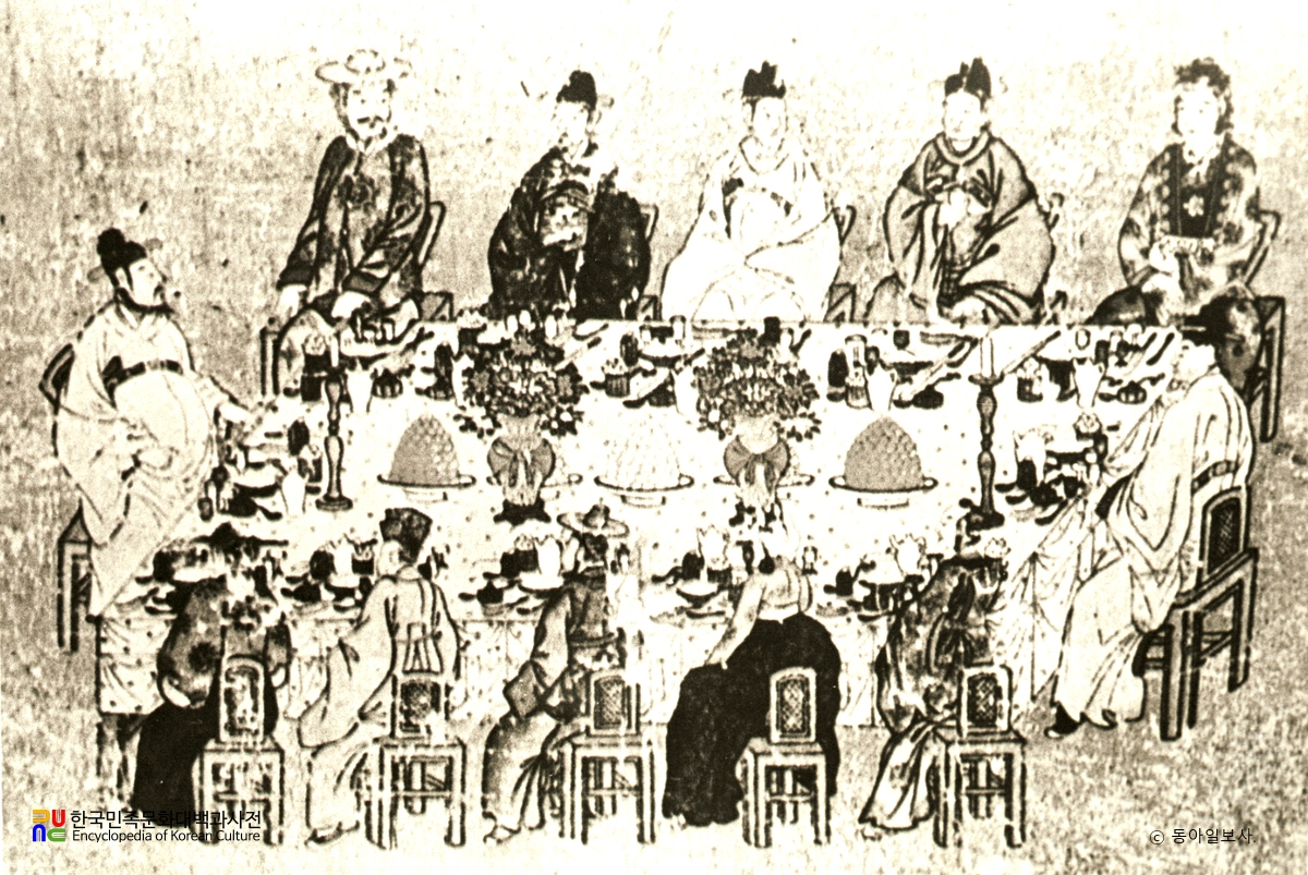 조일통상장정 기념연회도