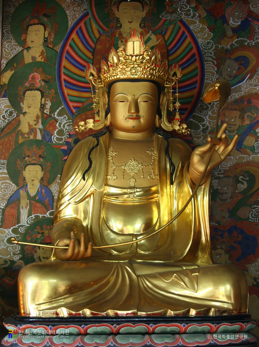 칠곡 송림사 목조석가여래삼존좌상 중 문수보살