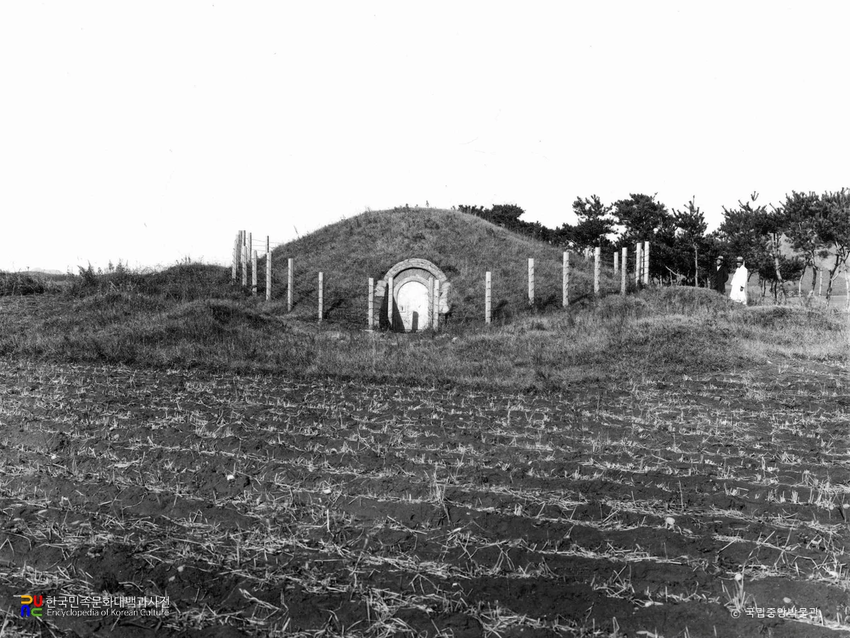 평안남도 순천 천왕지신총 수축 후 남면 전경