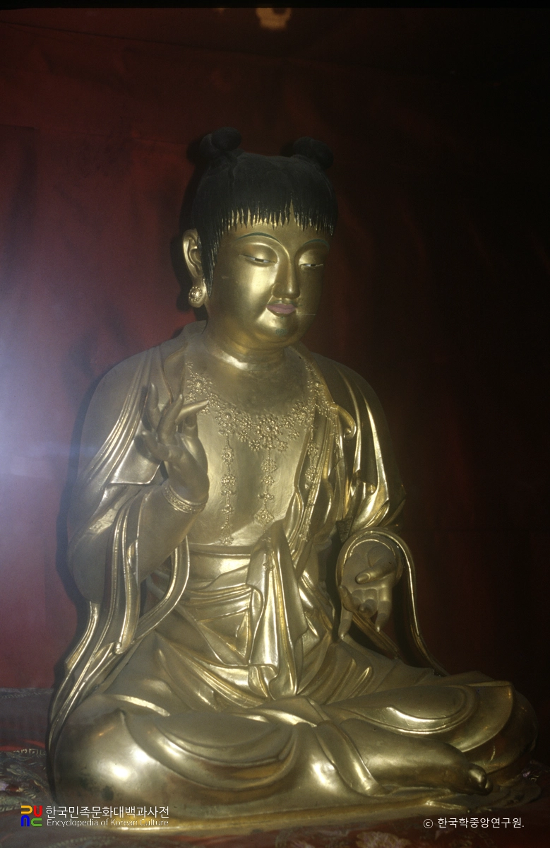 평창 상원사 목조문수동자좌상