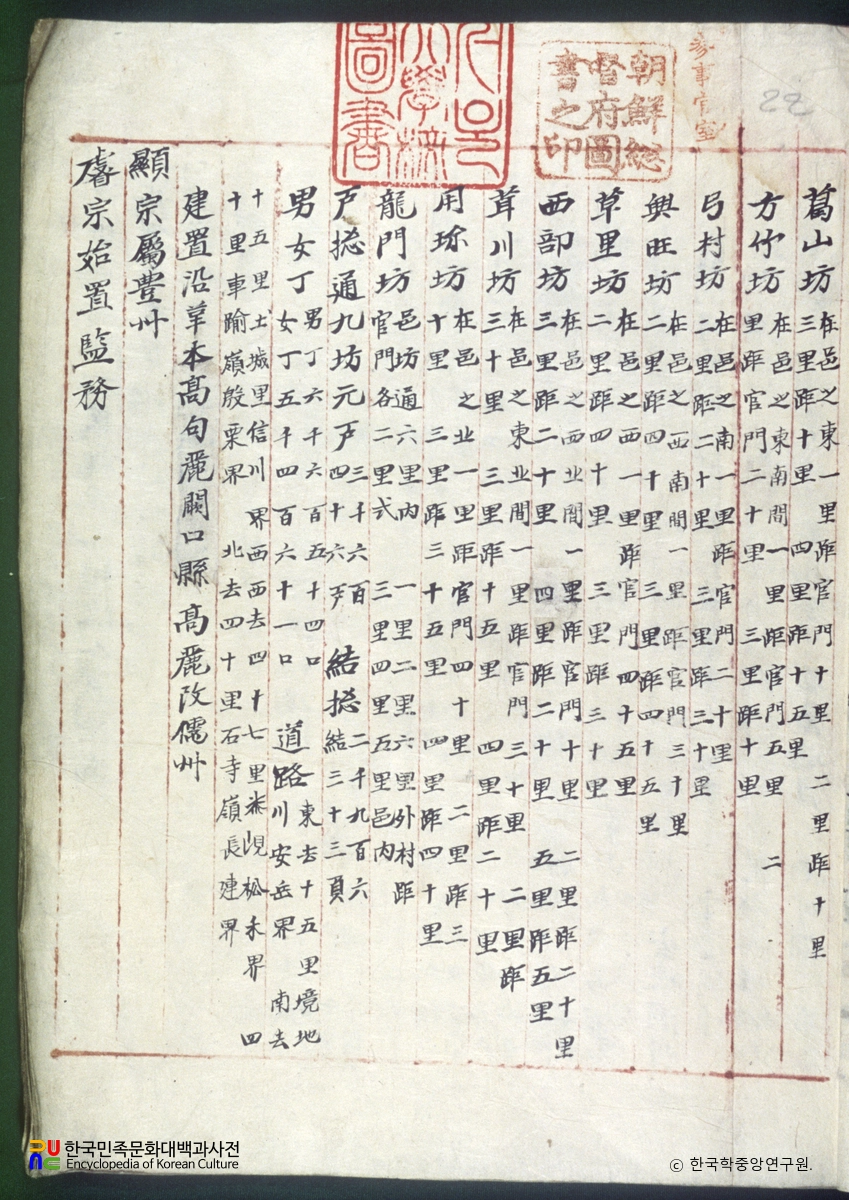 문화군읍지지도병록성책