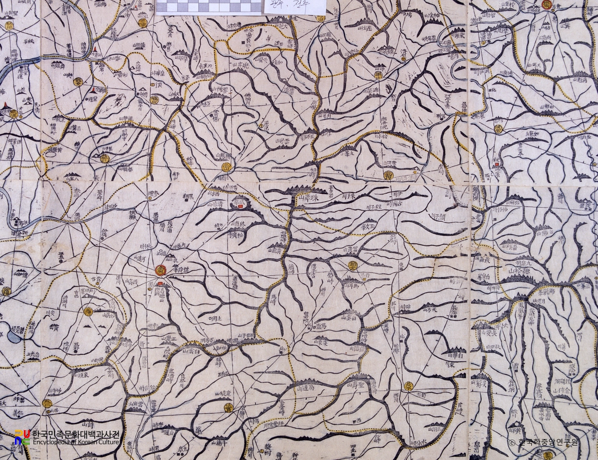 대동여지도 중 전라북도 완주, 전주 부분