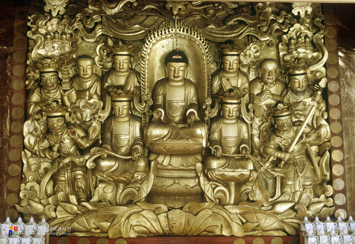 상주 남장사 관음선원 목각 아미타여래 설법상