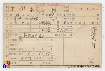 일제 주요감시대상 인물카드 이상춘(李相春)_01_후면