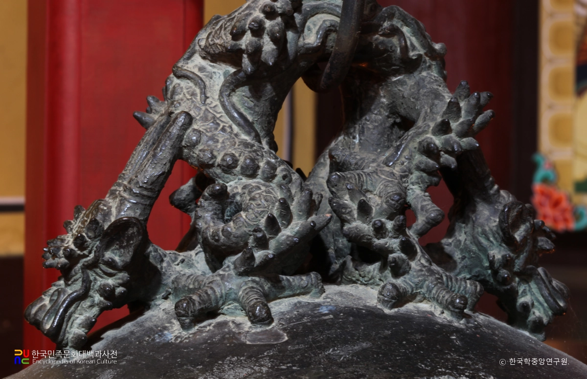 거창 고견사 동종 종뉴의 쌍용