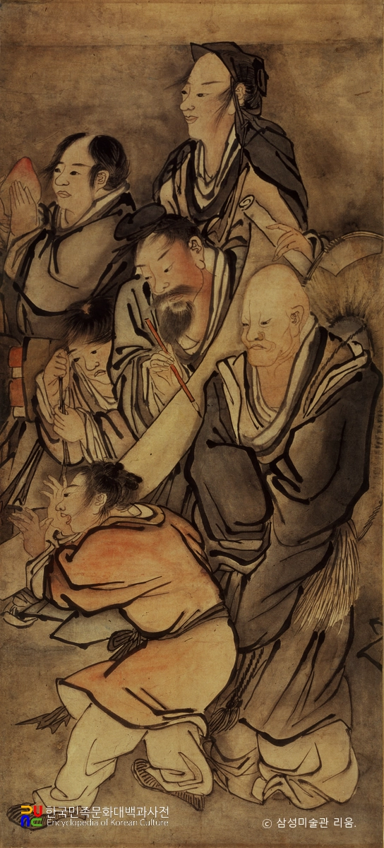 김홍도필 군선도병풍 부분