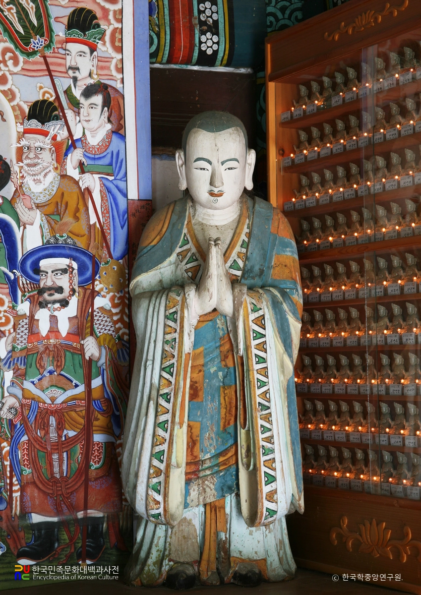 봉화 청량사 목조지장보살삼존상 / 도명존자상