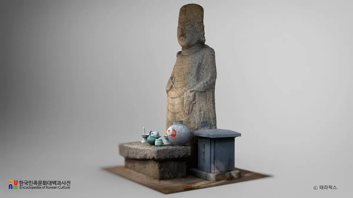 증평 미암리사지 석조관음보살입상 우측면