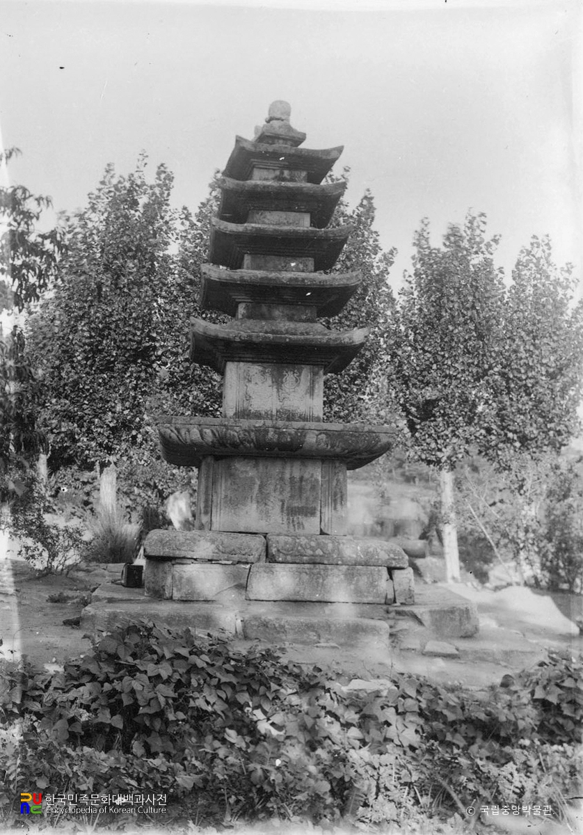 신천 자혜사 오층석탑 정면