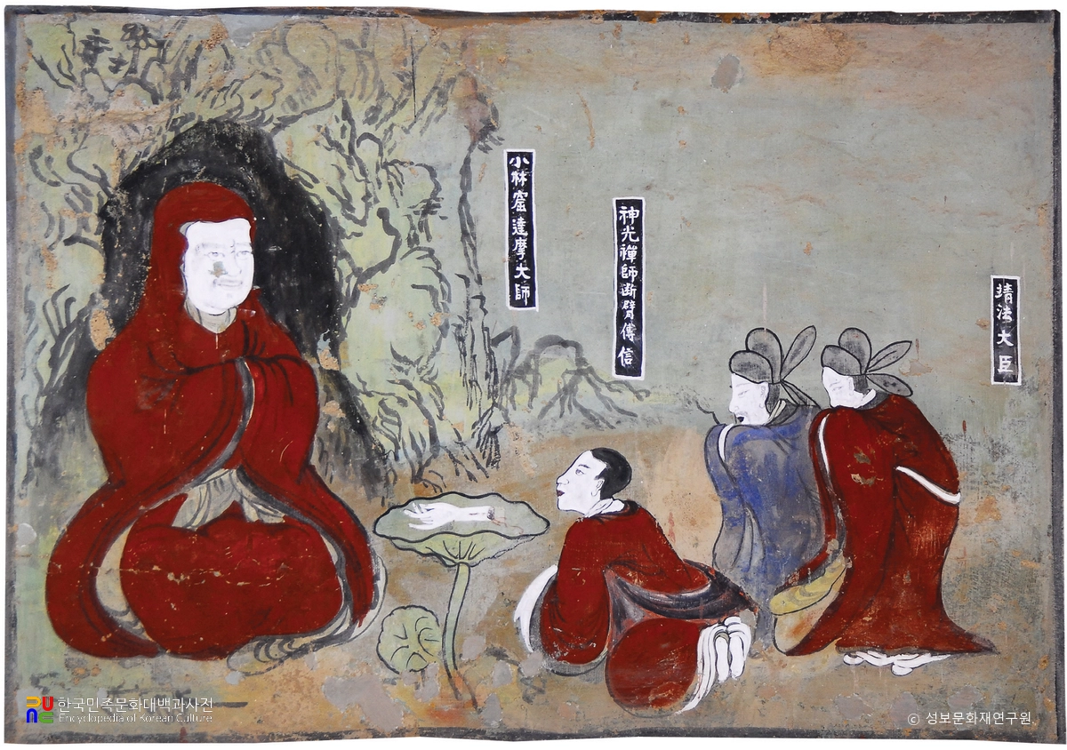 제천 신륵사 극락전 벽화 혜가단비도