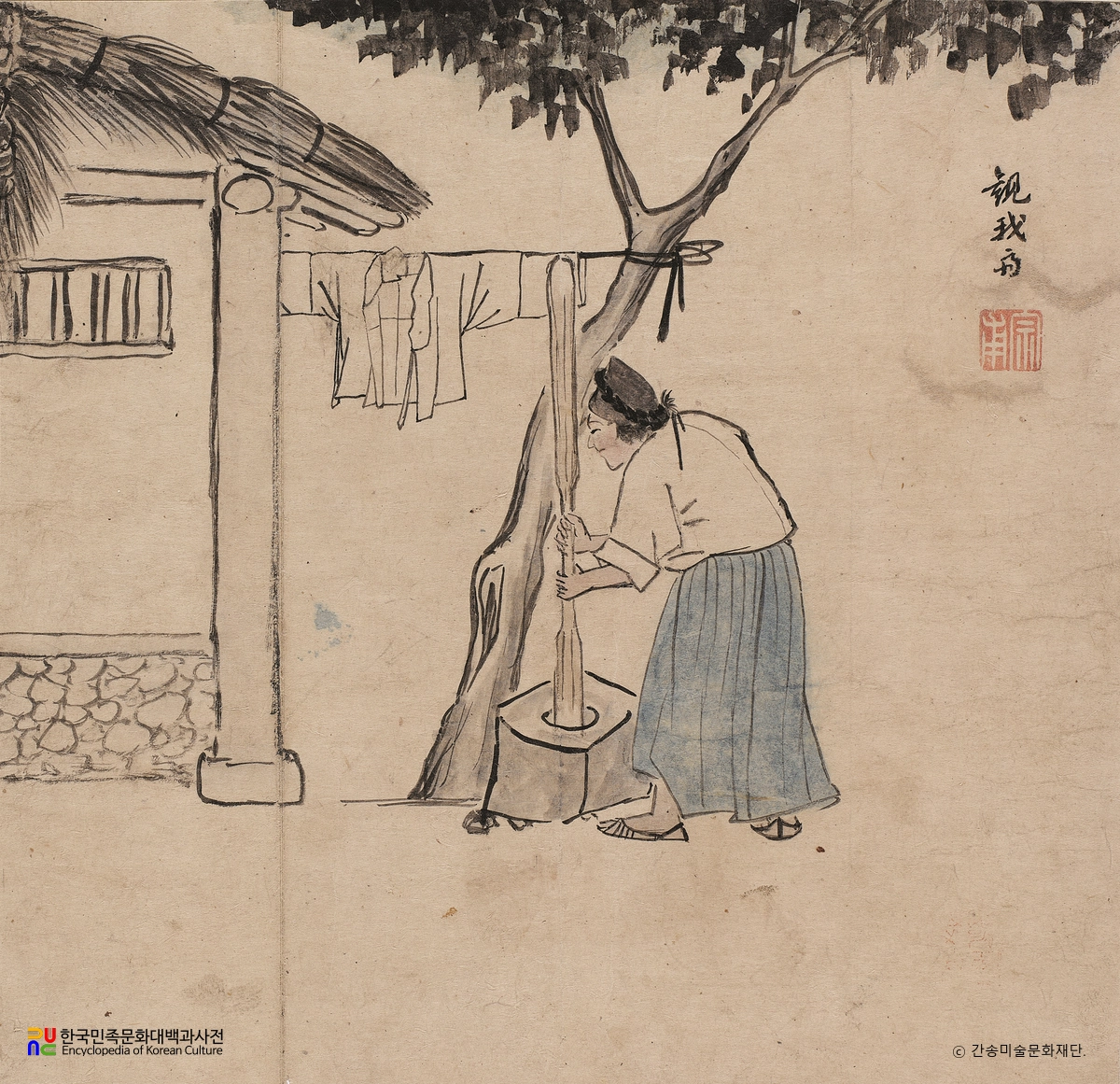 절구질(조영석 작)