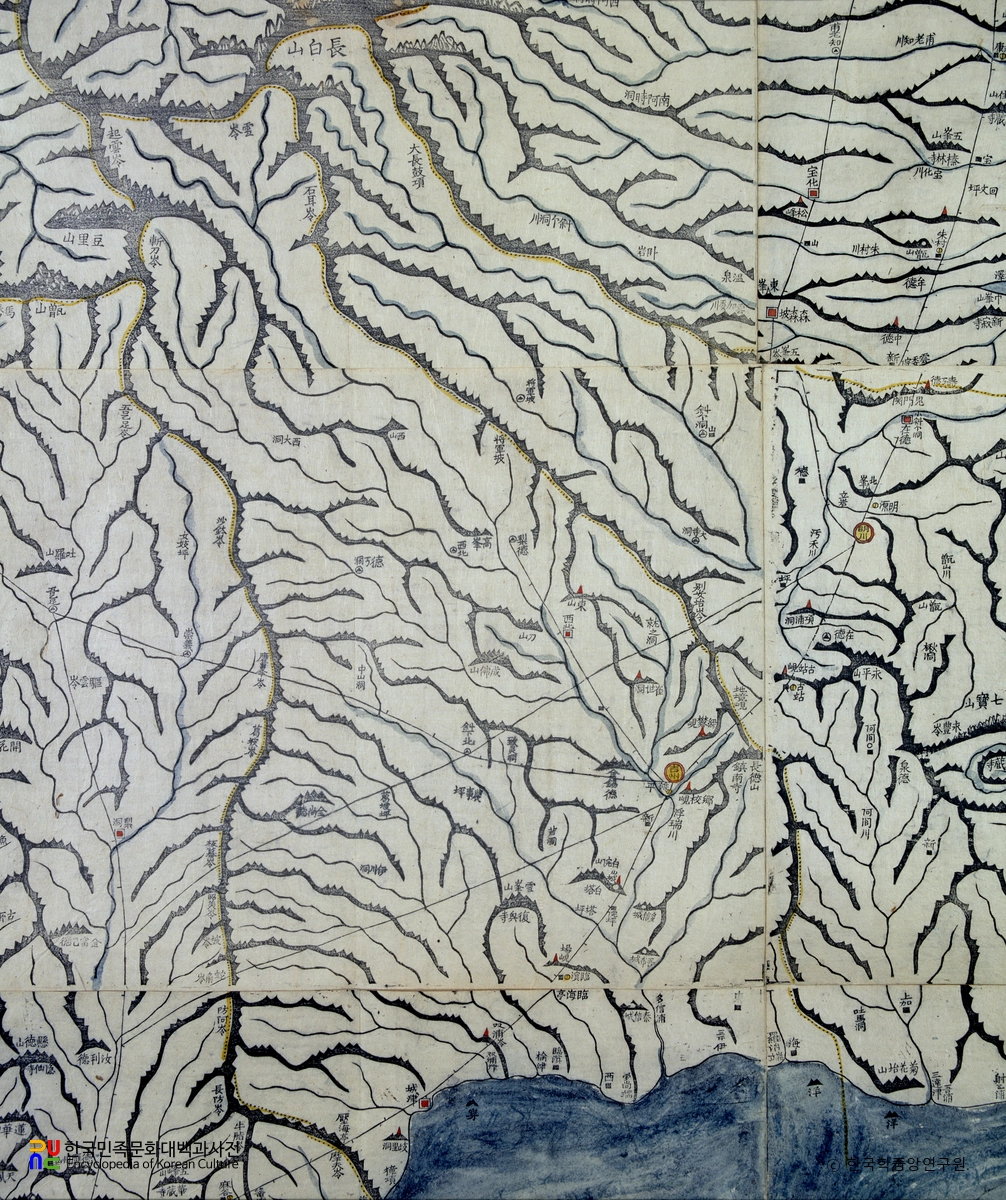 대동여지도 중 함경북도 길주 부분