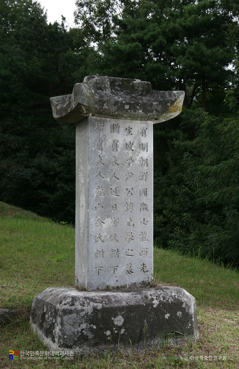 공주 윤원거의 묘비석