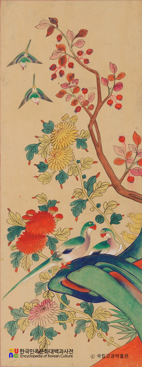 화조도 병풍 제2폭