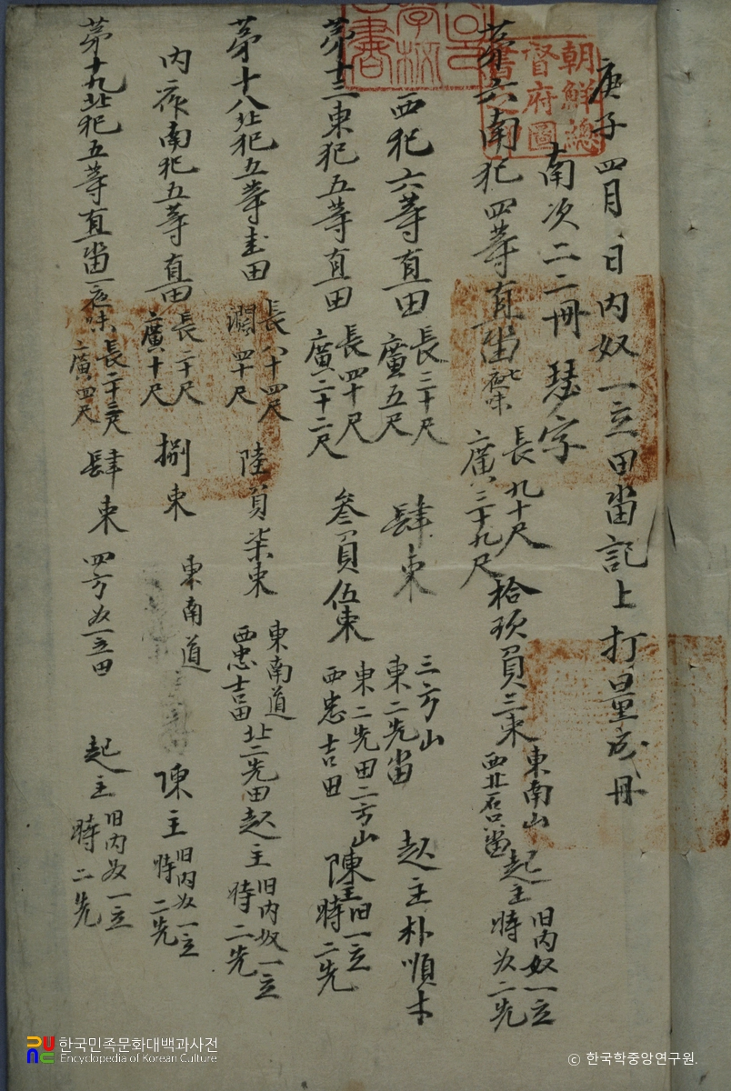 충청도청주목내수사노일입전답타량성책