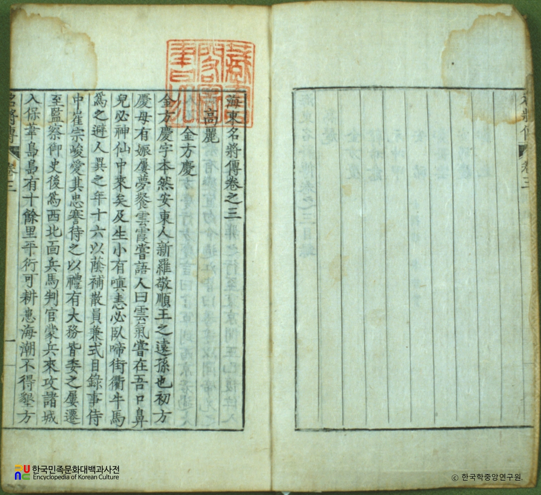 해동명장전 / 홍양호