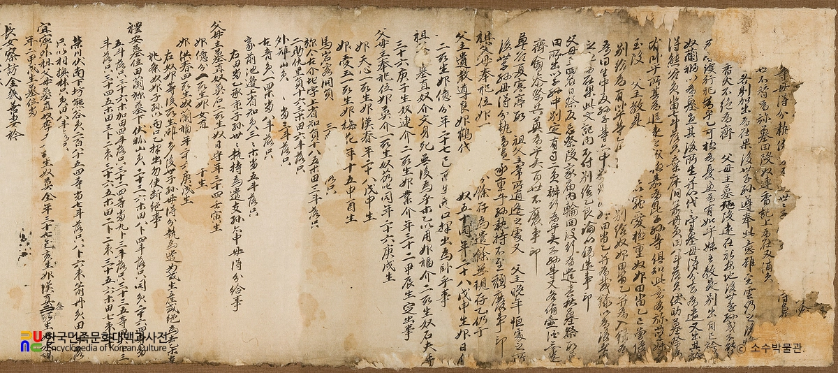 영주 박승임 종중 소장 전적 및 유물/화회문기