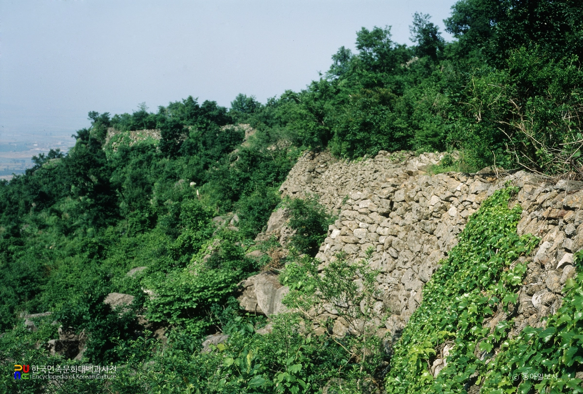 북한 용골산성 전경