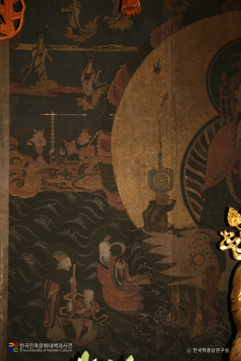 가평 현등사 수월관음도 / 좌측 부분