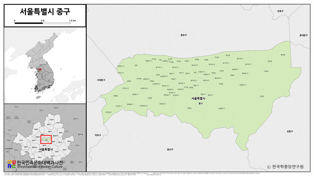 서울특별시 중구 법정구역도